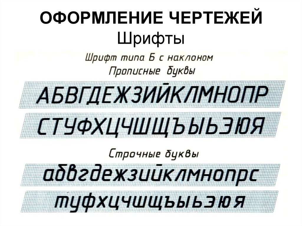 Шрифты написания в чертеже