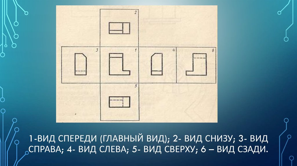 Вид снизу на чертеже располагается