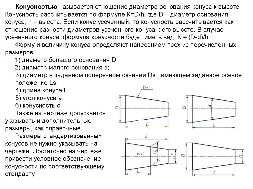 Как рекомендуется изображать на сборочном чертеже незначительную конусность или уклон