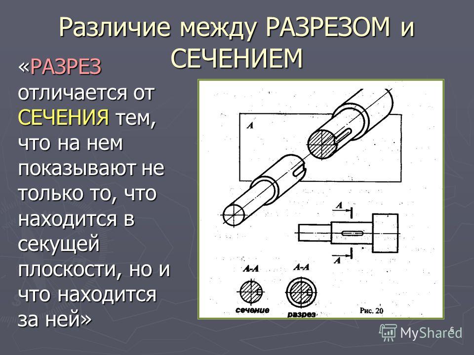 Сечения отличаются. Признак различия вида, разреза, сечения. Разрез сечение отличие. Чем отличается сечение от разреза на чертеже. Сечение и разрез разница.