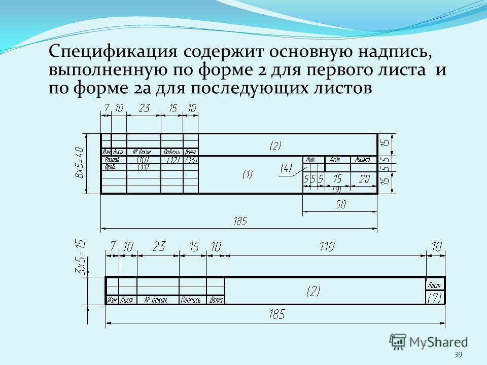 Основная надпись для чертежей