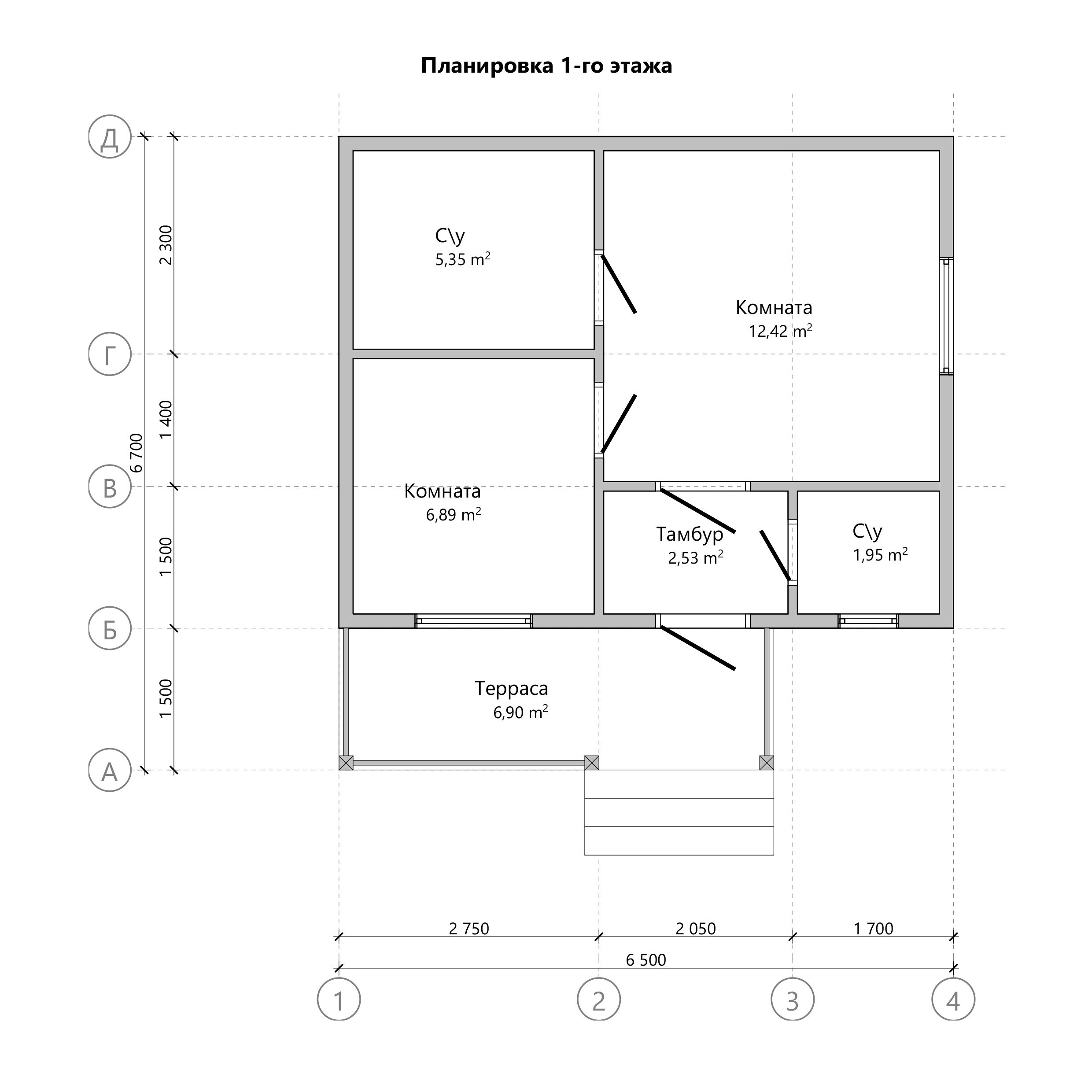 Схема каркасного дома 6×9